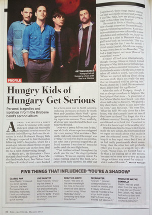 'Hungry Kids of Hungary Get Serious' story in Rolling Stone by Andrew McMillen, February 2013